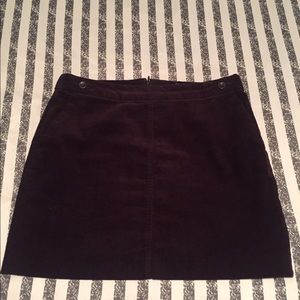 Banana Republic dark purple corduroy mini skirt